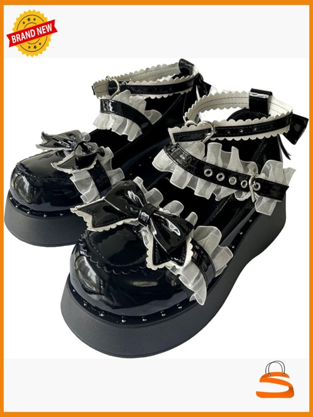 White Lace Knot-Bow Mary Jane Chunky Heels Platform Pumps Kawaii Lolita Y2K